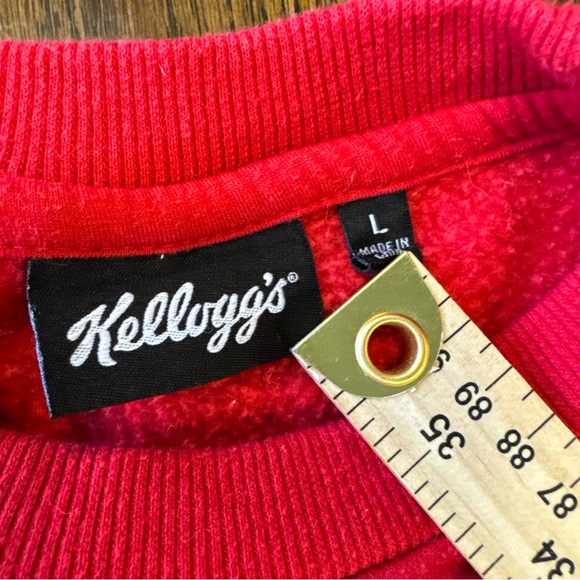 Kelloggs Cheez It Pullover  Sweatshirt Mens Size L Red Embroidered Official Logo - Picture 13 of 13